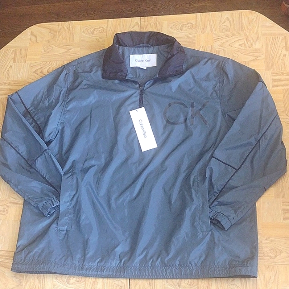NWT Calvin Klein dark slate windbreaker jacket size large